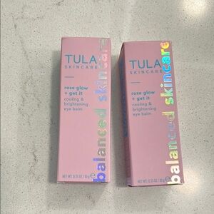 2 bottles of Tula Skincare Rose Glow Eye Balm - Pink Packaging